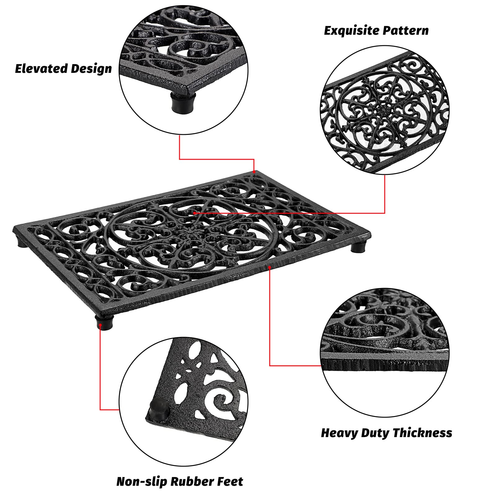 Rectangle Cast Iron Trivet Hea - Cast Iron Corn recension och pris