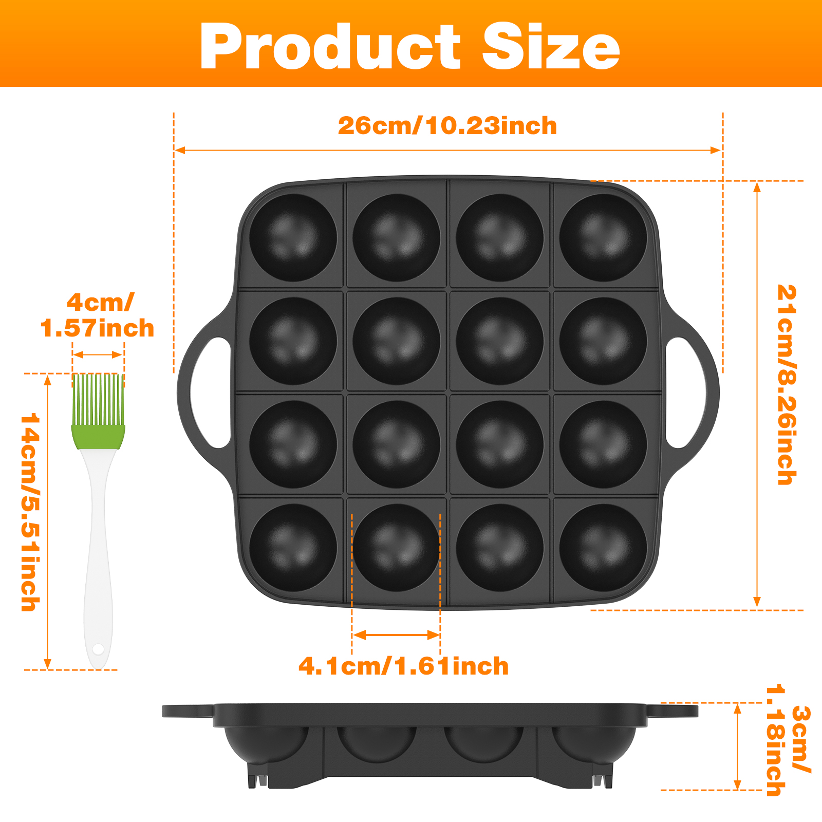 Takoyaki Pan 16 Hole Octopus B - Takoyaki Grill Plate recension och pris