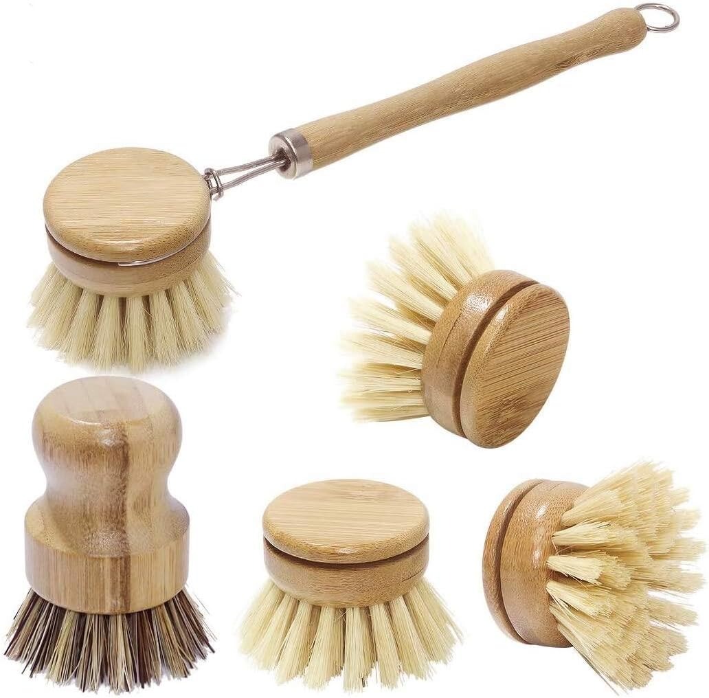 Bamboo Dish Scrub Brushes, Kit - Cast Iron Corn recension och pris