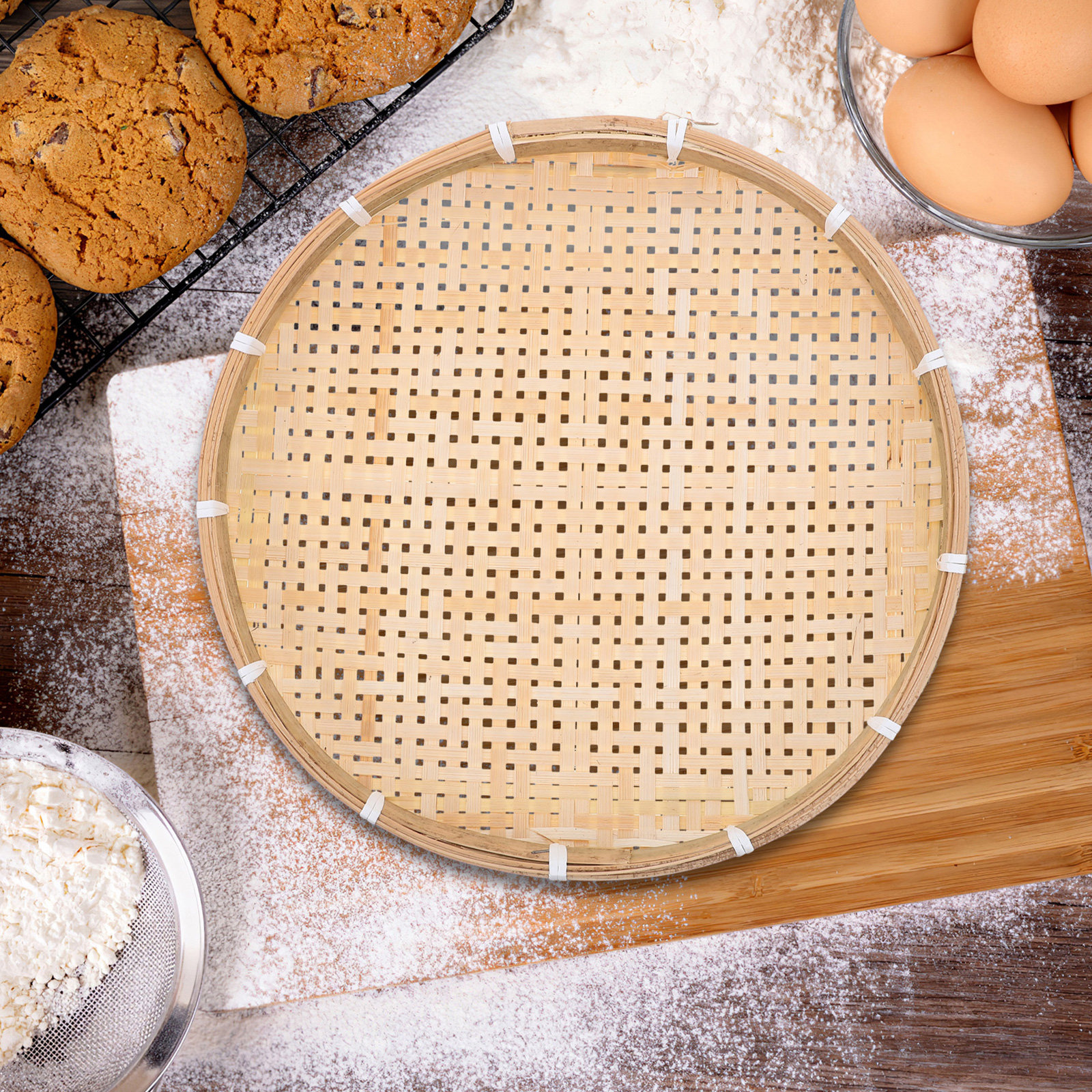 35Cm Round Bamboo Sieve Basket - Dim Sum Basket recension och pris
