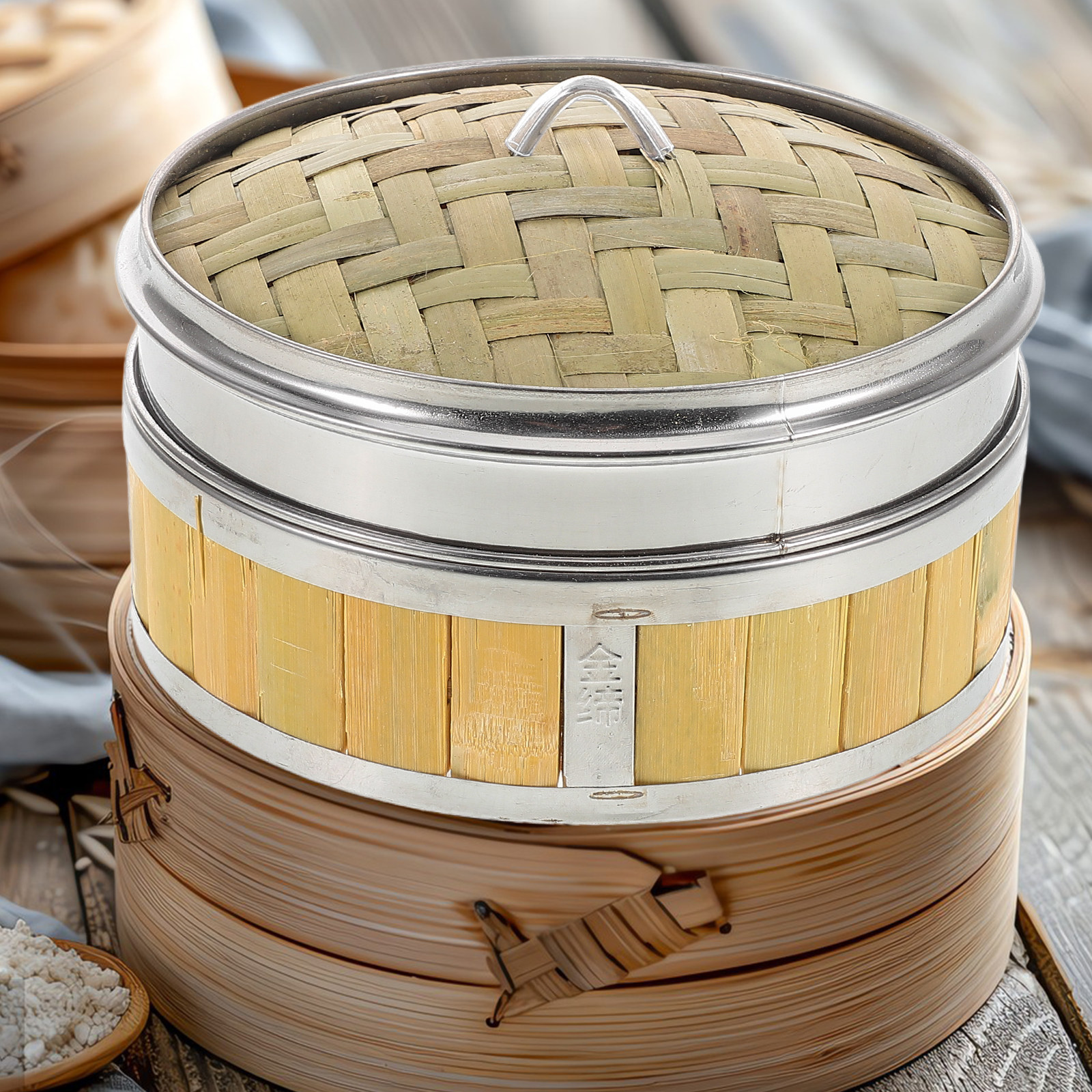18Cm Bamboo Wood Steamer Baske - Bao Steamer Bamboo recension och pris