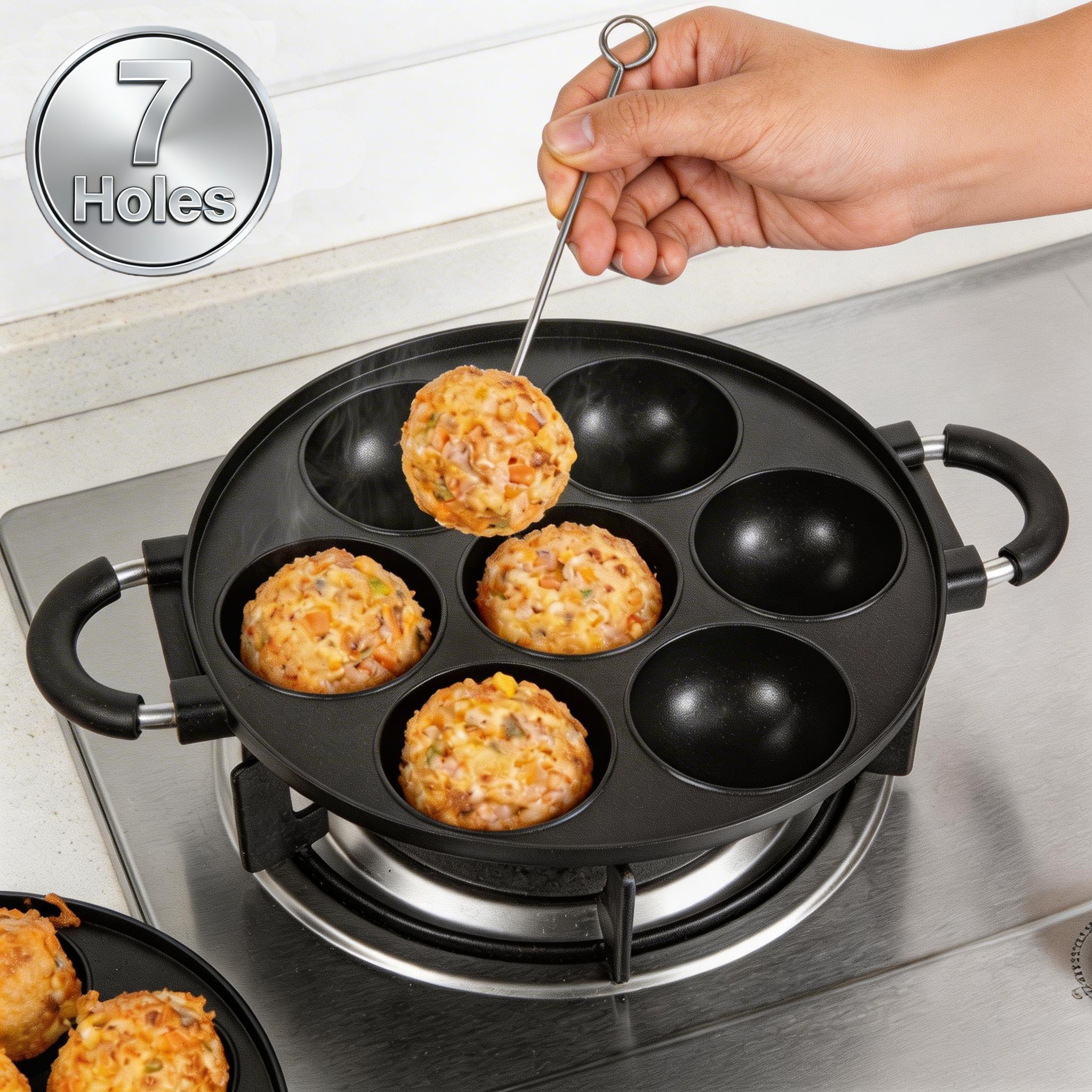 16/7 Holes Takoyaki Pan Alumin - Takoyaki Grill Plate recension och pris