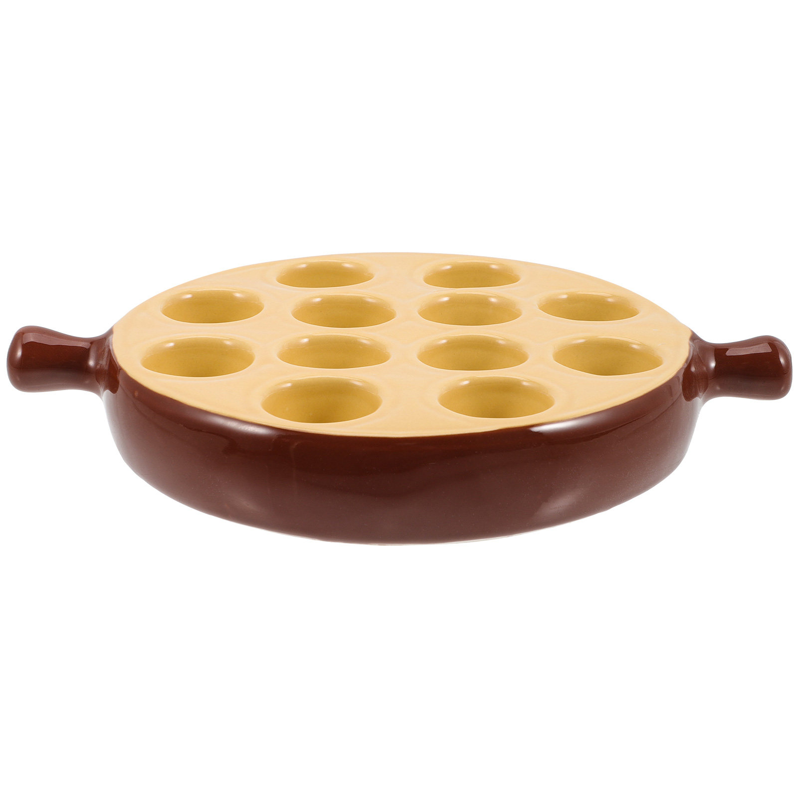 Ceramic Escargot Plate 12 Hole - Takoyaki Grill Plate recension och pris