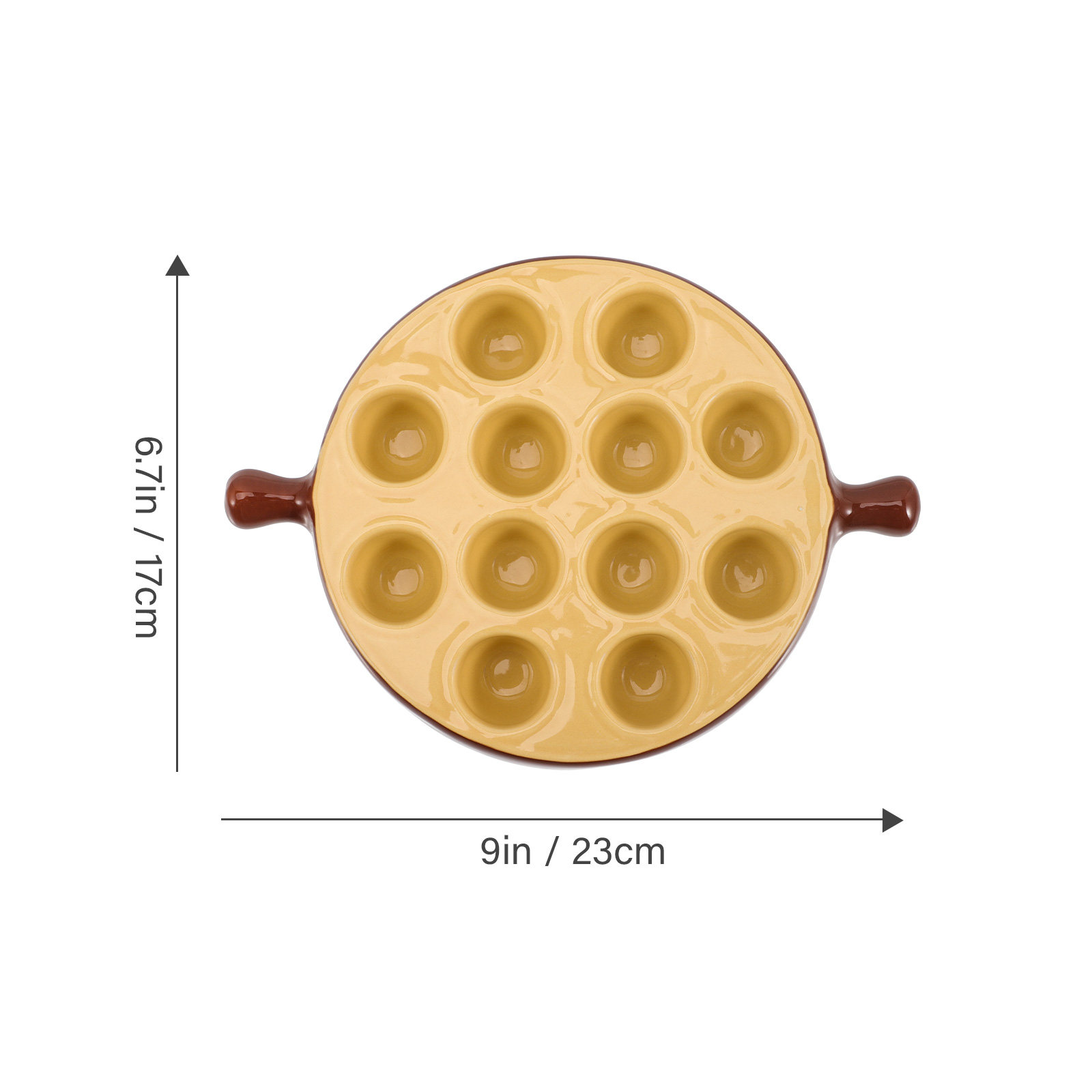 Ceramic Escargot Plate 12 Hole - Takoyaki Grill Plate recension och pris