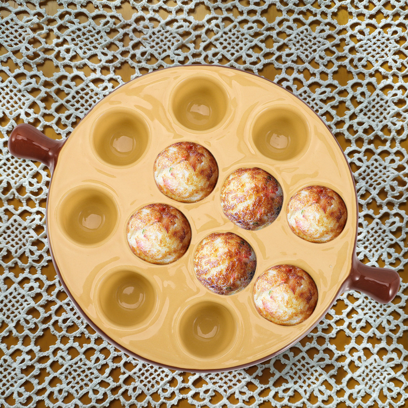 Ceramic Escargot Plate 12 Hole - Takoyaki Grill Plate recension och pris