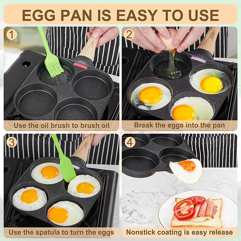 2/4-Hole Frying Pot Pan Thicke - Mini Pancake Griddle recension och pris